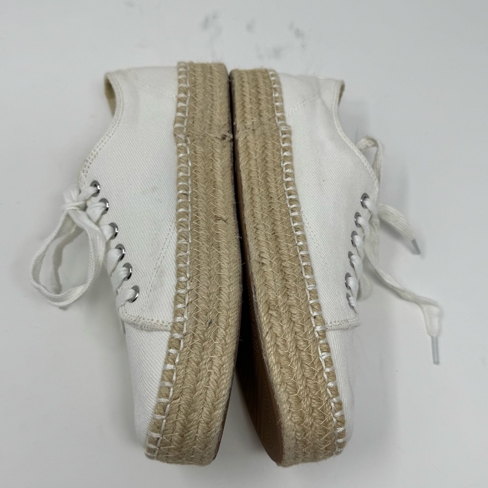 Tretorn Women’s Eve Lace Up Platform Espadrille‎ size 6 White Canvas Sneakers - Picture 5 of 12